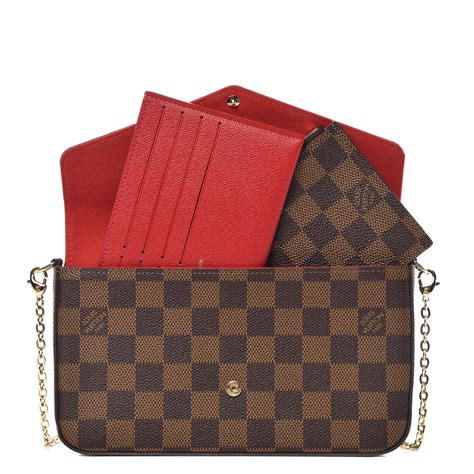 lv felicie pochette damier ebene|damier ebene leather handbags.